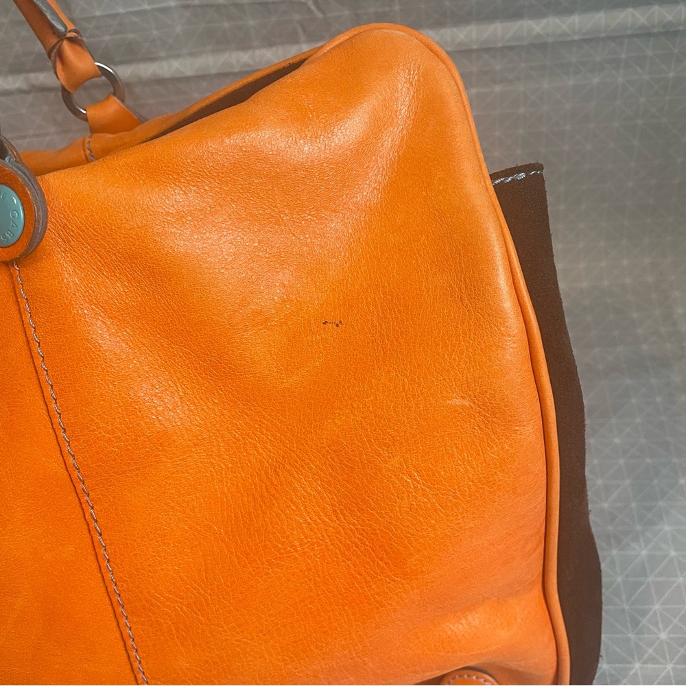 GABS Italian Leather Convertible Tote Orange Teal - Picture 5 of 14